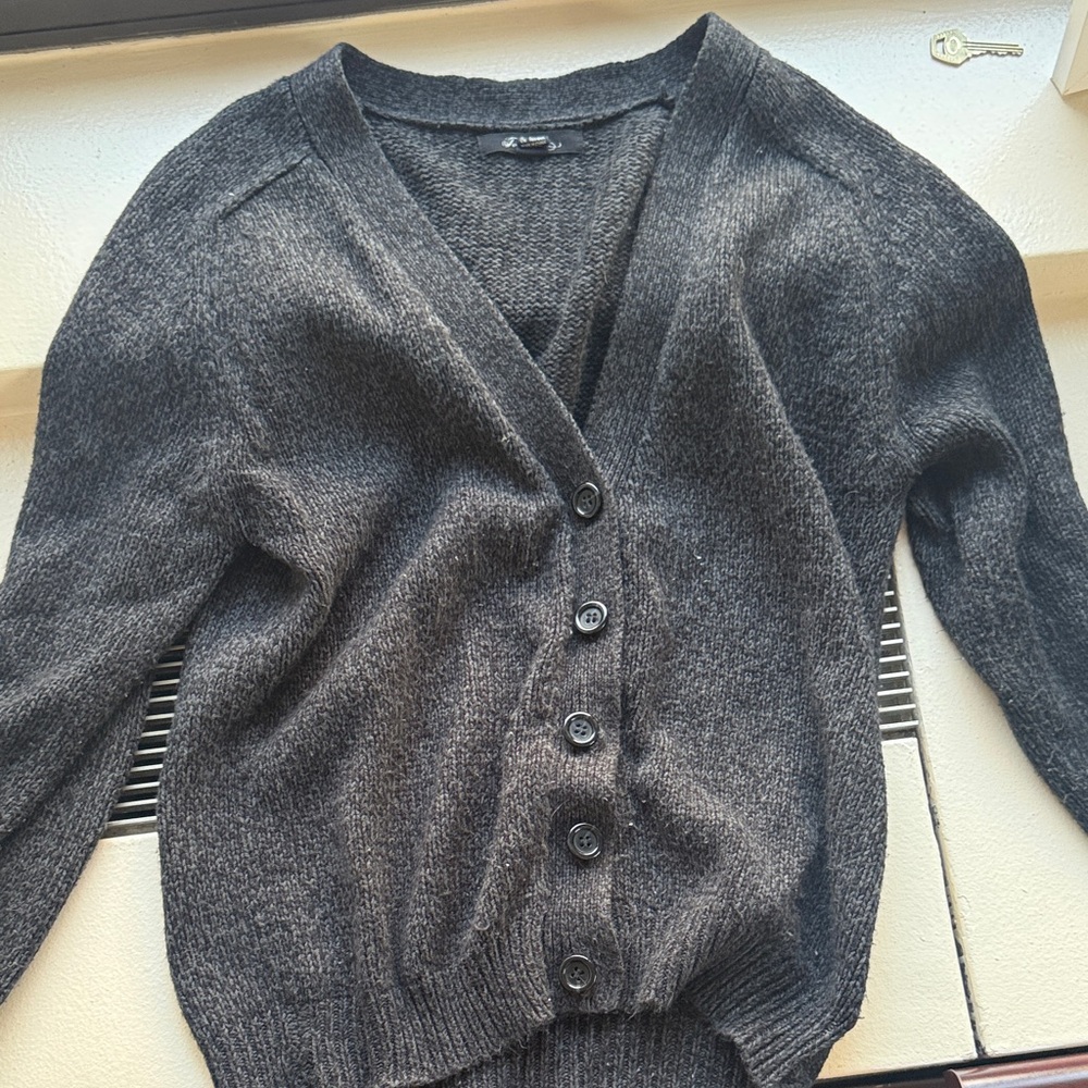 Forever 21 Charcoal Button-Up Cardigan